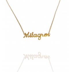 Collar con nombre de Milagros en Acero Hipoalergénico 316l