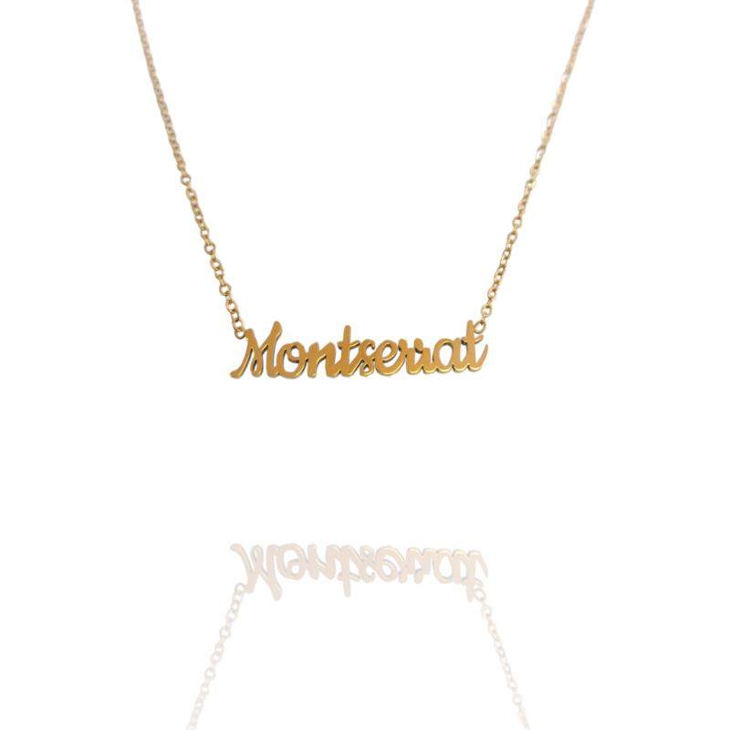 Collar con nombre de Montserrat en Acero Hipoalergénico 316l