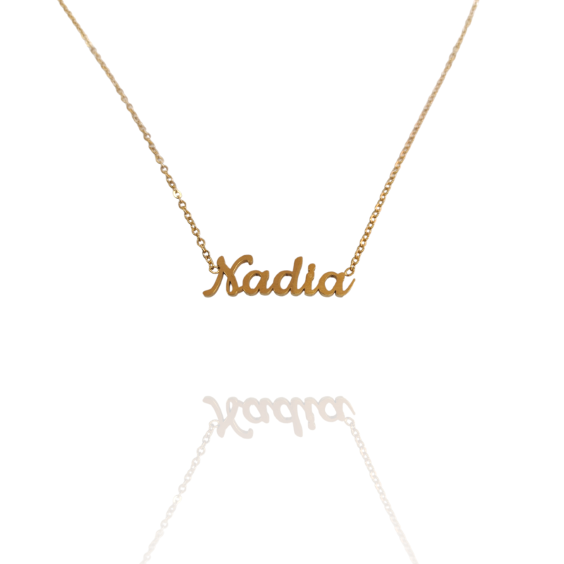 Collar con nombre de Nadia en Acero Hipoalergénico 316l