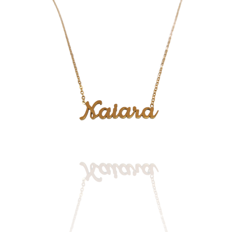 Collar con nombre de Naiara en Acero Hipoalergénico 316l