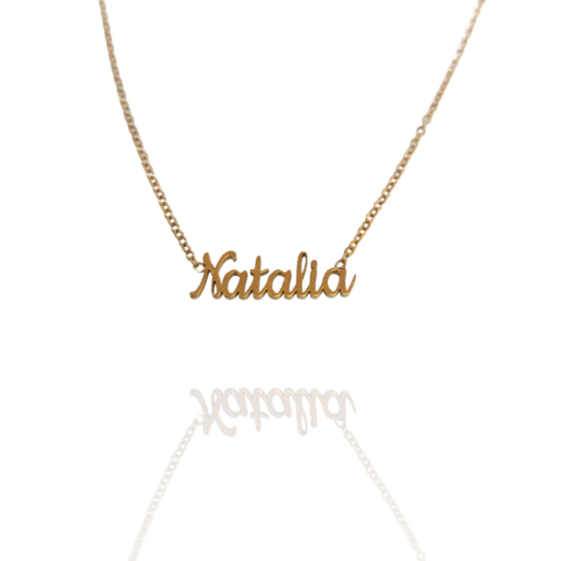 Collar con nombre de Natalia en Acero Hipoalergénico 316l