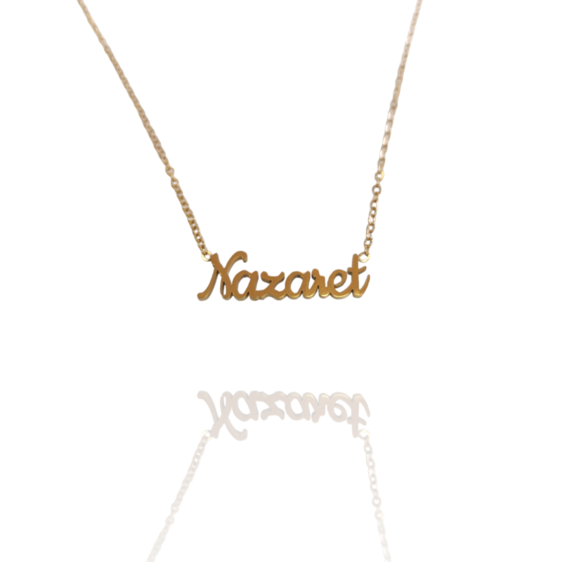 Collar con nombre de Nazaret en Acero Hipoalergénico 316l