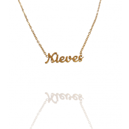 Collar con nombre de Nieves en Acero Hipoalergénico 316l