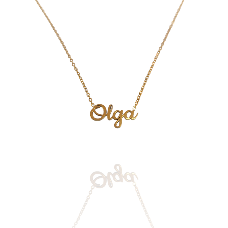 Collar con nombre de Olga en Acero Hipoalergénico 316l