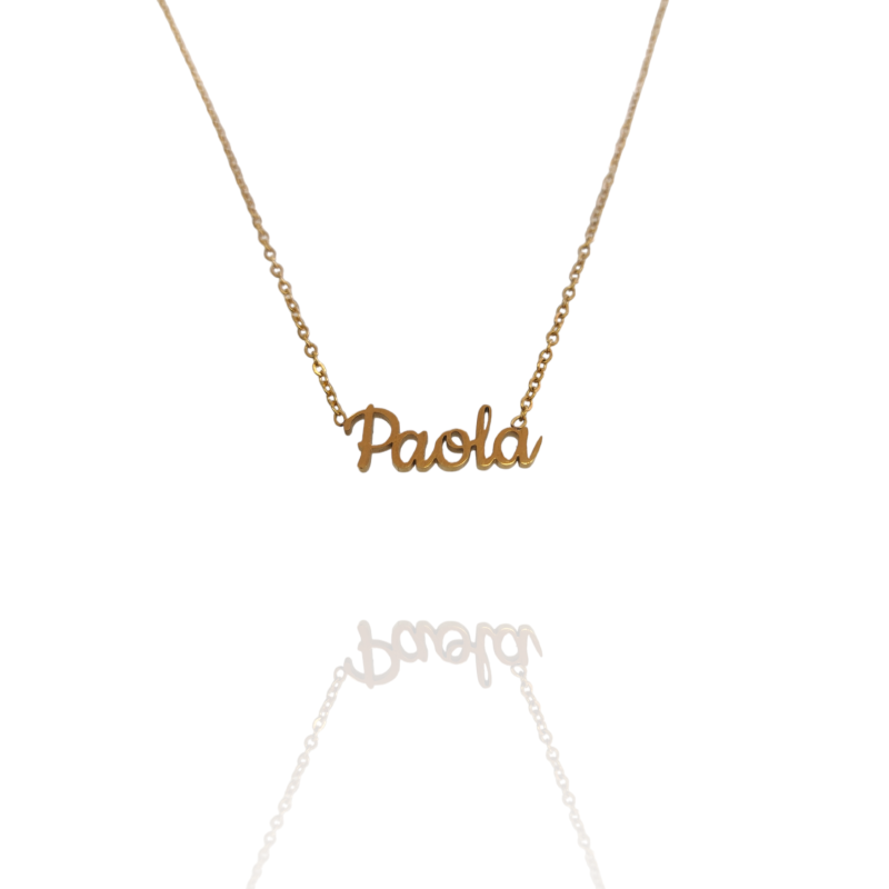 Collar con nombre de Paola en Acero Hipoalergénico 316l