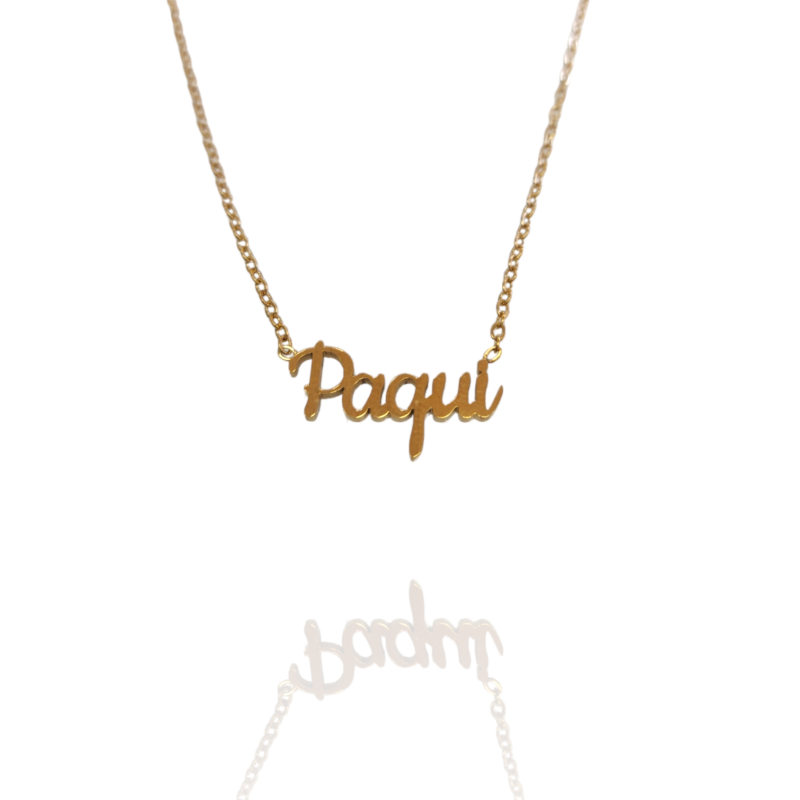 Collar con nombre de Paqui en Acero Hipoalergénico 316l