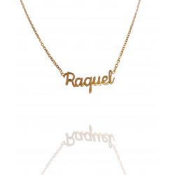 Collar con nombre de Raquel en Acero Hipoalergénico 316l