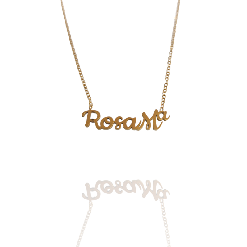 Collar con nombre de RosaMª en Acero Hipoalergénico 316l