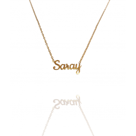 Collar con nombre de Saray en Acero Hipoalergénico 316l