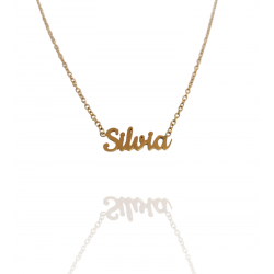 Collar con nombre de Silvia en Acero Hipoalergénico 316l