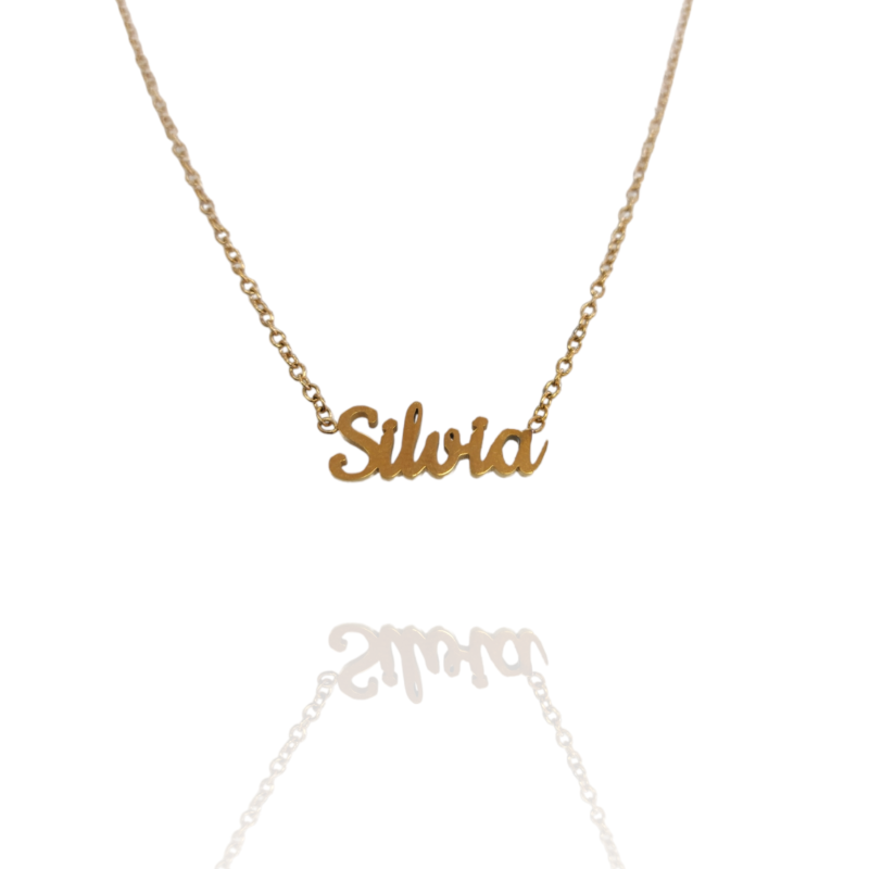 Collar con nombre de Silvia en Acero Hipoalergénico 316l