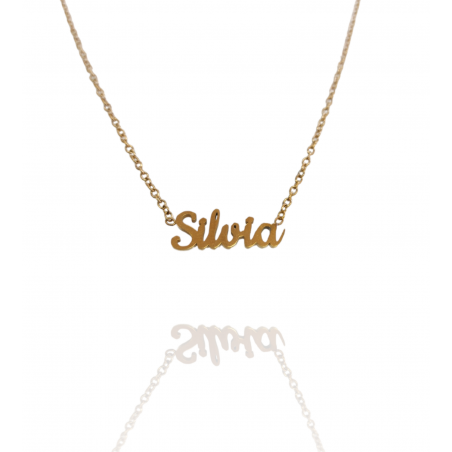 Collar con nombre de Silvia en Acero Hipoalergénico 316l