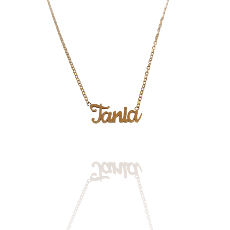 Collar con nombre de Tania en Acero Hipoalergénico 316l