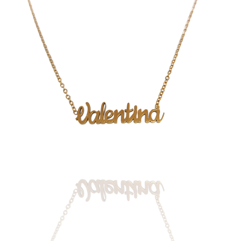 Collar con nombre de Valentina en Acero Hipoalergénico 316l