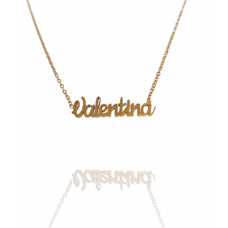 Collar con nombre de Valentina en Acero Hipoalergénico 316l