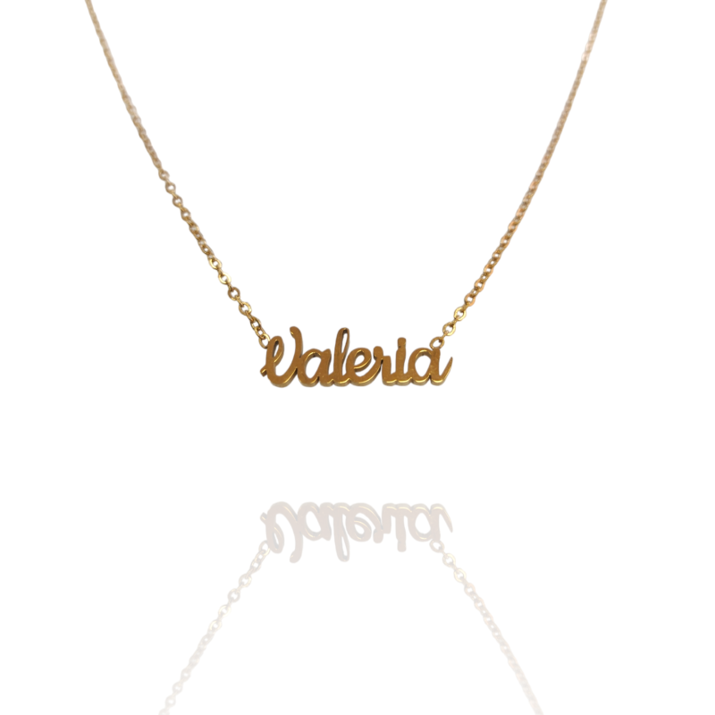 Collar con nombre de Valeria en Acero Hipoalergénico 316l
