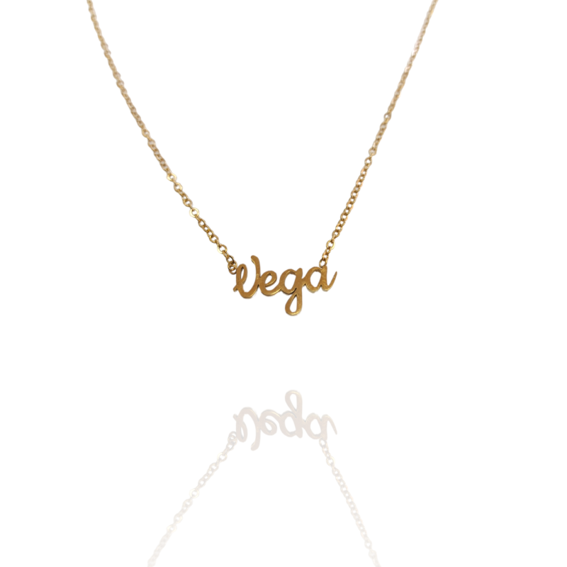 Collar con nombre de Vega en Acero Hipoalergénico 316l
