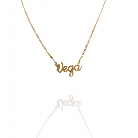 Collar con nombre de Vega en Acero Hipoalergénico 316l