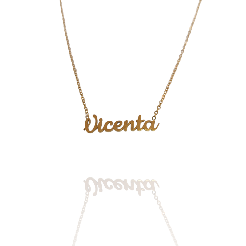 Collar con nombre de Vicenta en Acero Hipoalergénico 316l
