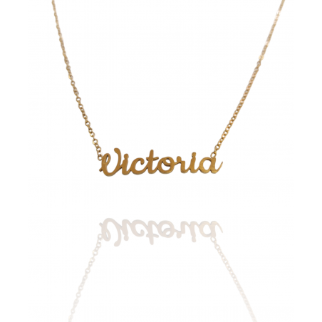Collar con nombre de Victoria en Acero Hipoalergénico 316l
