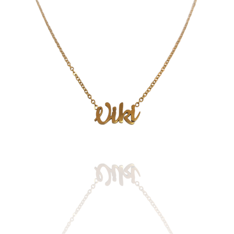 Collar con nombre de Viki en Acero Hipoalergénico 316l