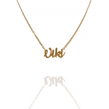Collar con nombre de Viki en Acero Hipoalergénico 316l