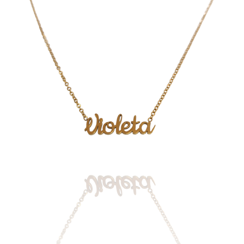 Collar con nombre de Violeta en Acero Hipoalergénico 316l