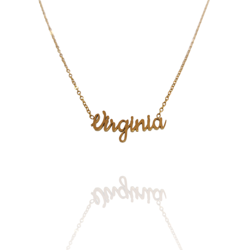 Collar con nombre de Virginia en Acero Hipoalergénico 316l