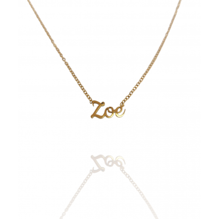 Collar con nombre de Zoe en Acero Hipoalergénico 316l
