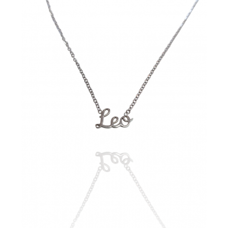 Collar con nombre de Leo en Acero Hipoalergénico 316l