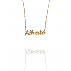 Collar con nombre de Alberto en Acero Hipoalergénico 316l