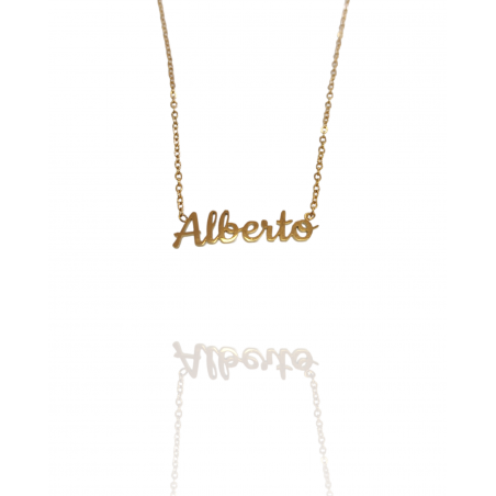 Collar con nombre de Alberto en Acero Hipoalergénico 316l