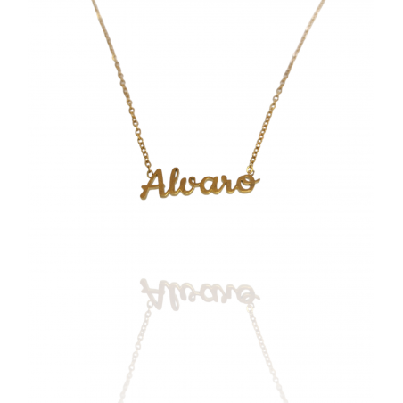 Collar con nombre de Álvaro en Acero Hipoalergénico 316l