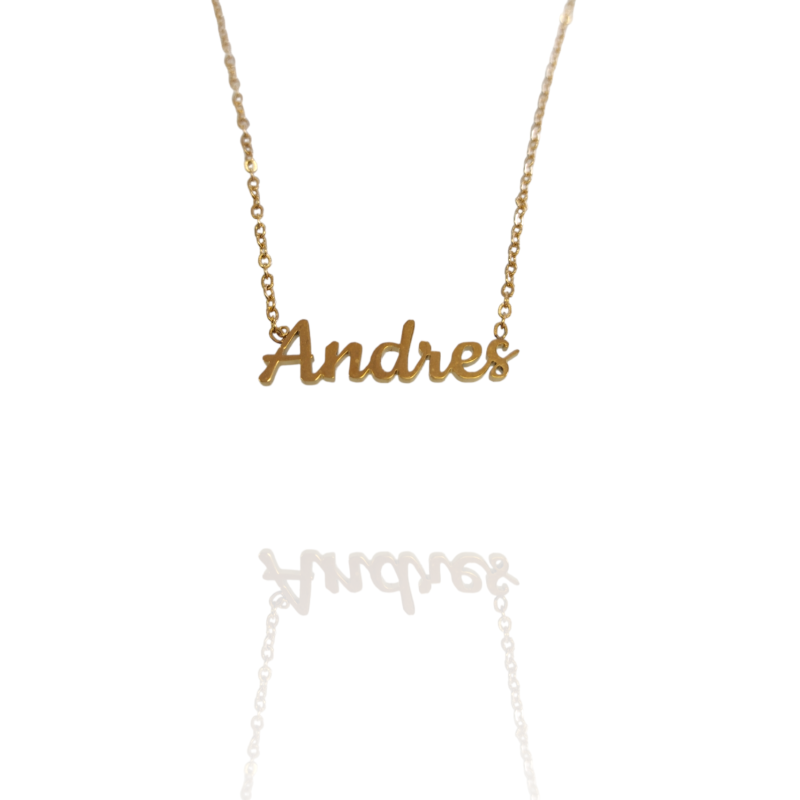 Collar con nombre de Andrés en Acero Hipoalergénico 316l