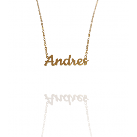 Collar con nombre de Andrés en Acero Hipoalergénico 316l
