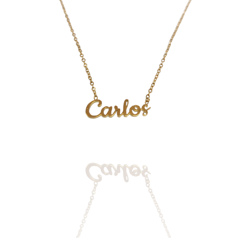 Collar con nombre de Carlos en Acero Hipoalergénico 316l