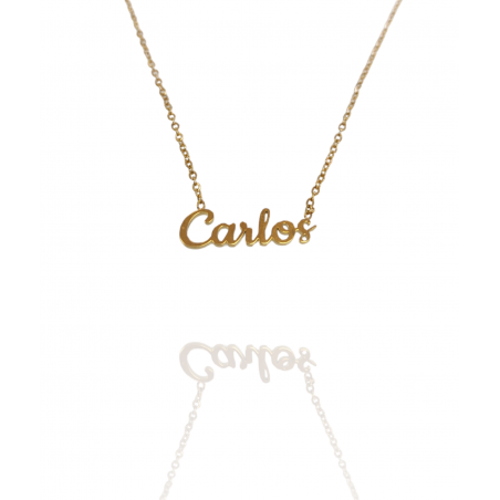 Collar con nombre de Carlos en Acero Hipoalergénico 316l