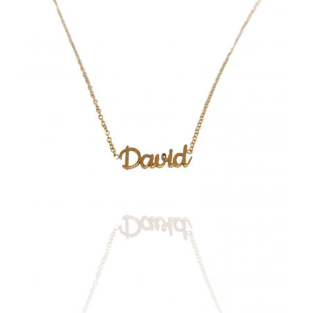 Collar con nombre de David en Acero Hipoalergénico 316l