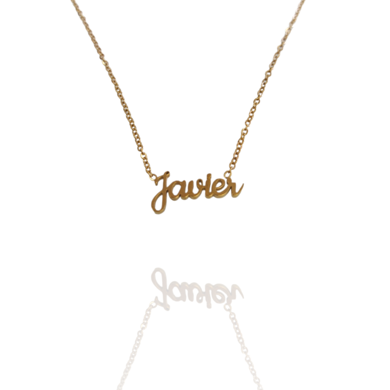 Collar con nombre de Javier en Acero Hipoalergénico 316l
