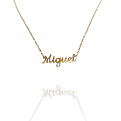 Collar con nombre de Miguel en Acero Hipoalergénico 316l