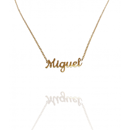 Collar con nombre de Miguel en Acero Hipoalergénico 316l
