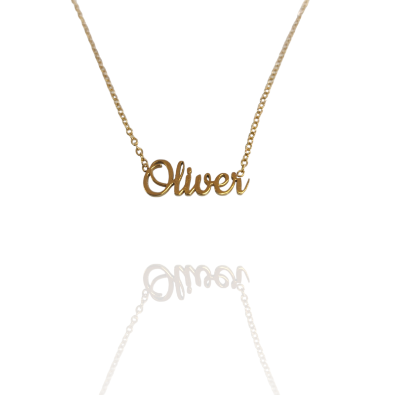 Collar con nombre de Óliver en Acero Hipoalergénico 316l