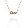 Collar con nombre de Óliver en Acero Hipoalergénico 316l
