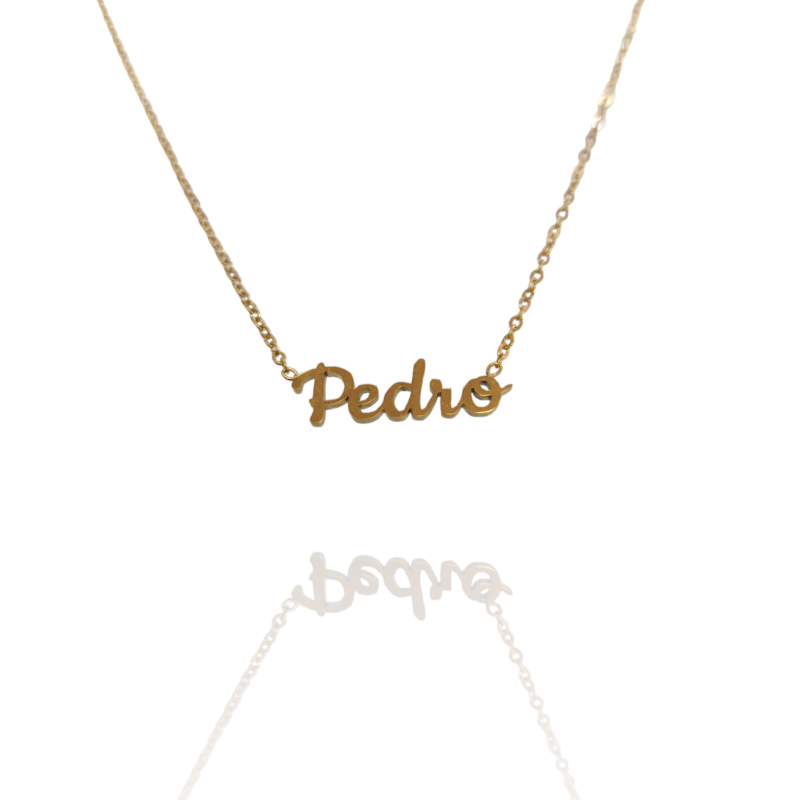 Collar con nombre de Pedro en Acero Hipoalergénico 316l