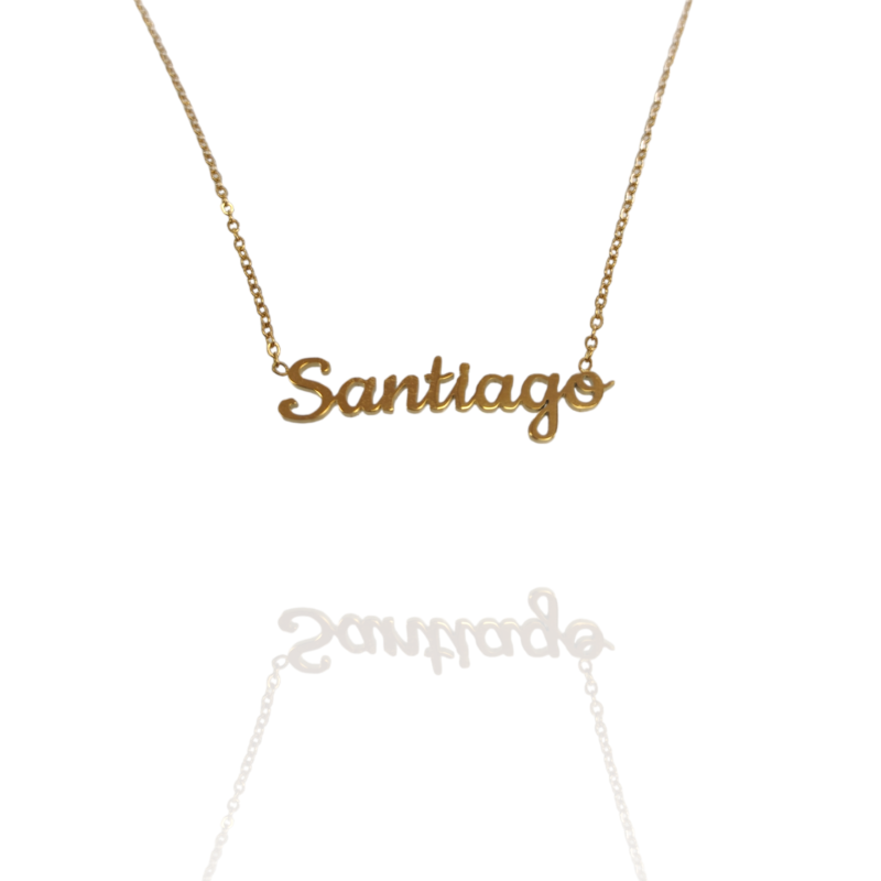 Collar con nombre de Santiago en Acero Hipoalergénico 316l