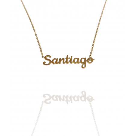 Collar con nombre de Santiago en Acero Hipoalergénico 316l