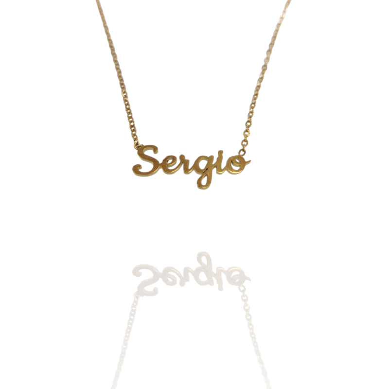 Collar con nombre de Sergio en Acero Hipoalergénico 316l
