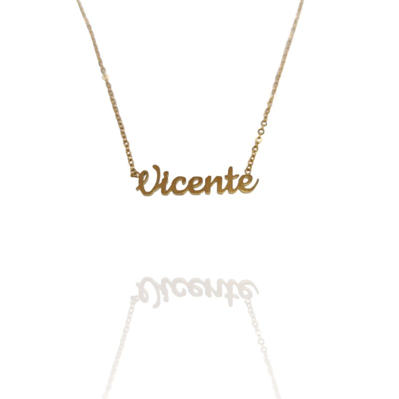 Collar con nombre de Vicente en Acero Hipoalergénico 316l
