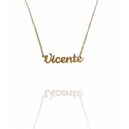 Collar con nombre de Vicente en Acero Hipoalergénico 316l