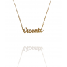 Collar con nombre de Vicente en Acero Hipoalergénico 316l